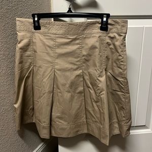 Banana Republic Pleated Cotton Mini Skirt maverick tan, Size 12
